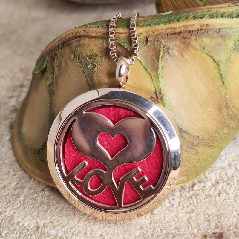 Rosegold Love Anhänger & Halskette ca. 60cm lang + 8 Wechselfarben