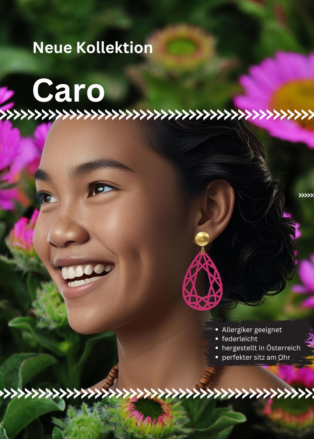 „Ohrring ‚Caro‘ aus edlem Holz – LeFah design verbindet Eleganz & Nachhaltigkeit“