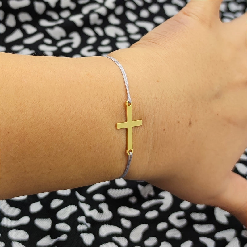 Kreuz Armband fein Wasserfest