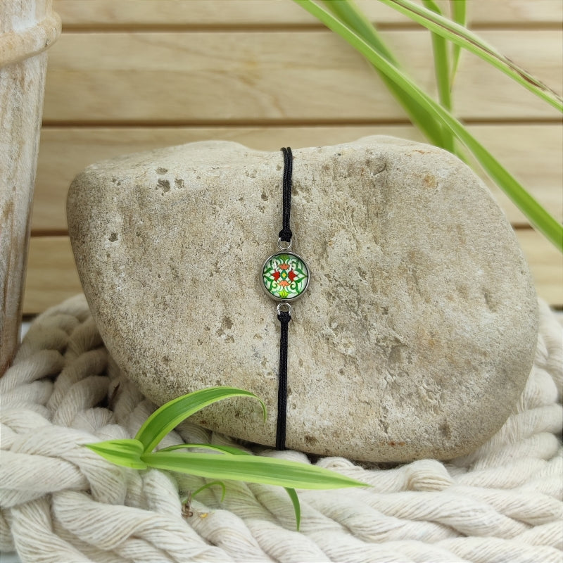 Armband Ilvy grün weißes Mosaik