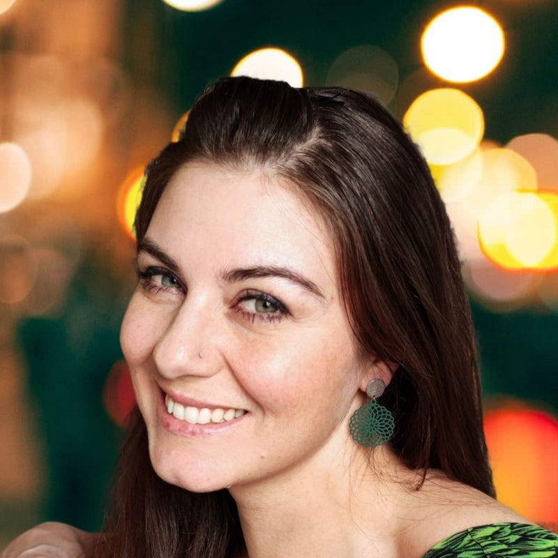 Ohrring Daisy dunkel grün