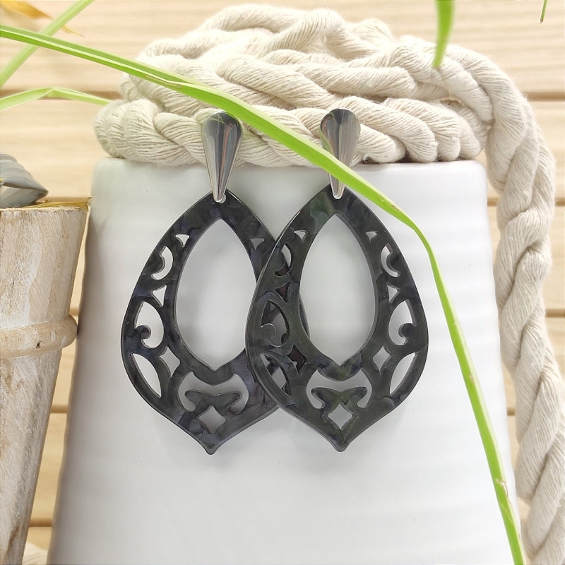 Ohrring Bella dunkel grau